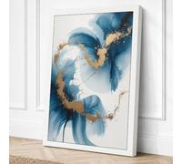 Flowing Forms in Gold Canvas Wall Art Print 36x24 Inch (91 x 61 cm)