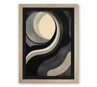 Flowing Forms Minimalist Framed Wall Art Print A4 (29.7×21cm) Oak, Wall Decor for Living Room, Bedroom, Office & Home, Ready to Hang, Art Gift