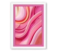 Flowing Forms Modern Framed Wall Art Print A4 (29.7×21cm) White, Wall Decor for Living Room, Bedroom, Office & Home, Ready to Hang, Art Gift