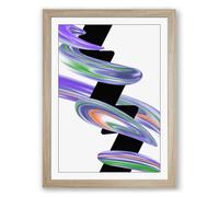 Flowing Geometry Abstract Framed Wall Art Print A1 (84.1×59.4cm) Oak, Wall Decor for Living Room, Bedroom, Office & Home, Ready to Hang, Art Gift