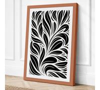 Flowing Leaves Art Deco Canvas Wall Art Print 36x24 Inch (91 x 61 cm)