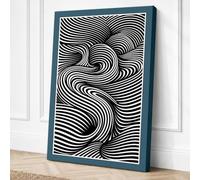 Flowing Lines Geometric Canvas Wall Art Print 18x12 Inch (46 x 30 cm)