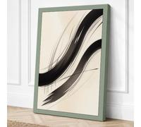 Flowing Lines in Ink Canvas Wall Art Print 18x12 Inch