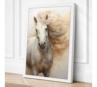 Flowing Mane Minimalist Canvas Wall Art Print 24x16 Inch