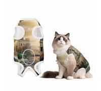 Flowing optical flow Dog Surgery Suit Recovery Suit, 100% Cotton Breathable Full Body Dog & Cat Surgical Suit with Cute Prints, Alternative to Cone for Spay Neuter Wound Care, Male & Female Pets Large
