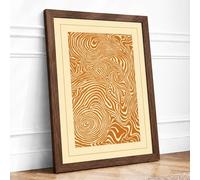 Flowing Patterns Minimalist Framed Wall Art Print A3 (42×29.7cm) Walnut, Wall Decor for Living Room, Bedroom, Office & Home, Ready to Hang, Art Gift