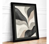 Flowing Petals Minimalist Framed Wall Art Print A3 (42×29.7cm) Black, Wall Decor for Living Room, Bedroom, Office & Home, Ready to Hang, Art Gift