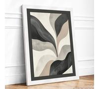 Flowing Petals Minimalist Framed Wall Art Print A3 (42×29.7cm) White, Wall Decor for Living Room, Bedroom, Office & Home, Ready to Hang, Art Gift