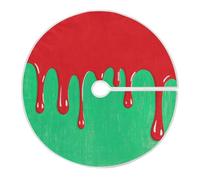 Flowing Pigment Red Green Decorative Christmas Tree Skirts Round Big Christmas Tree Skirt Knit for Farmhouse Farmhouse Farmhouse 4 Foot decoraciones