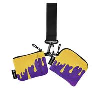 Flowing Pigment Yellow Purple Art Dual Wristlet Wallets for Women Cute Fashion Women Credit Card Case Coin Purse with Keychain for Work Travel 2 Pcs, Flowing pigment yellow purple art, One Size, Art