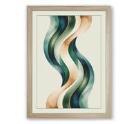 Flowing Rhythm Modern Framed Wall Art Print A3 (42×29.7cm) Oak, Wall Decor for Living Room, Bedroom, Office & Home, Ready to Hang, Art Gift