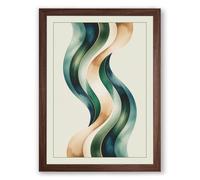 Flowing Rhythm Modern Framed Wall Art Print A3 (42×29.7cm) Walnut, Wall Decor for Living Room, Bedroom, Office & Home, Ready to Hang, Art Gift