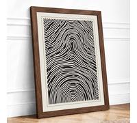 Flowing Rhythms Abstract Framed Wall Art Print A3 Walnut