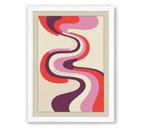 Flowing Ribbon Forms Modern Framed Wall Art Print A4 (29.7×21cm) White, Wall Decor for Living Room, Bedroom, Office & Home, Ready to Hang, Art Gift