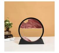 Flowing Sand Frame Sandscape Kinetic Sand Art Frame 3D Dynamic Liquid Hourglass Moving Painting Flowing Office Home Decor(Black Base-Brown,5 inch)
