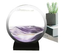 Flowing Sand Image - 17.8cm Glass Art Display Dynamic Moving Landscape Painting Ornament Anti-Stress | Relaxing Visual Display for Home Office, Study Office, Cad