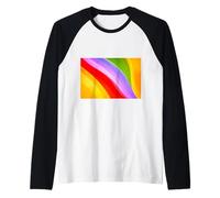 Flowing Spectrum Waves in Radiant Motion Colorful Raglan Baseball Tee