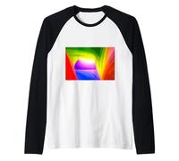 Flowing Spectrum Waves in Radiant Motion Colorful Raglan Baseball Tee