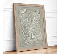 Flowing Stone Abstract Framed Wall Art Print A4 (29.7×21cm) Oak, Wall Decor for Living Room, Bedroom, Office & Home, Ready to Hang, Art Gift