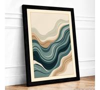 Flowing Strata Minimalist Framed Wall Art Print A3 (42×29.7cm) Black, Wall Decor for Living Room, Bedroom, Office & Home, Ready to Hang, Art Gift