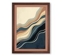Flowing Strata Minimalist Framed Wall Art Print A3 (42×29.7cm) Walnut, Wall Decor for Living Room, Bedroom, Office & Home, Ready to Hang, Art Gift