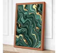 Flowing Teal Currents Canvas Wall Art Print 24x16 Inch | Ready to Hang, Gallery Wrapped, Fade-Resistant Inks, Securely Packaged, UK Made