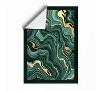 Flowing Teal Currents Modern Unframed Wall Art Print A4 (29.7×21cm), Wall Decor for Living Room, Bedroom, Office & Home, Art Gift