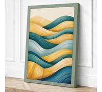 Flowing Tide Minimalist Canvas Wall Art Print 18x12 Inch
