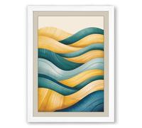 Flowing Tide Minimalist Framed Wall Art Print A1 (84.1×59.4cm) White, Wall Decor for Living Room, Bedroom, Office & Home, Ready to Hang, Art Gift