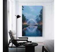 Flowing Water Bridge Artistic Wall Art Painting The Picture of Animal Print On Canvas Artwork Pictures For Home Living Room Modern Decor Decoration 20x30inch(50x75cm)