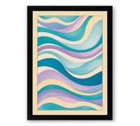 Flowing Waters Minimalist Framed Wall Art Print A4 (29.7×21cm) Black, Wall Decor for Living Room, Bedroom, Office & Home, Ready to Hang, Art Gift