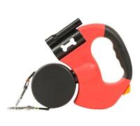 Flowleash Double Ended Leash, 118in Retractable Dual Dog Leashs, One-Button Control, 360 Tangle-Free Swivel, Lights, For Medium Small Dogs(Red)
