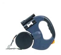 Flowleash - Flow Leash Double Ended Leash, 360° Anti-Tangle Swivel, with Heavy Duty 3M Retractable Strap, Lights, Double-Ended Retractable Leash for Small to Large Dogs(Blue)