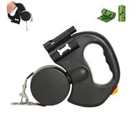 Flowleash - Flow Leash Double Ended Leash, with Tangle-Free Swivel & Led Light, 360° Anti-Tangle Swivel, for Small To Large Dogs (Black)