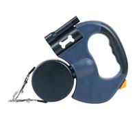 Flowleash - Flowleash Double Ended Leash,Double Retractable Leash,360° Anti-Slip Lightweight Handle, with Heavy Duty 3M Retractable Strap, Poop Bags & Light(Blue)