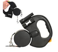 Flowleash - Flowleash Double Ended Leash, Dual Dog Leashs With Free Swivel & Led Light, 360° Anti-Slip Lightweight Handle, For Small To Large Dogs (Black)