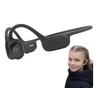 FlowMotion Versa Kids Open-Ear Black Headphones for Kids, Bone Conduction Headphones, Internal Storage 32G MP3 Player, Wireless, Bluetooth, Waterproof