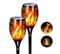 FLOWood Solar Lights Outdoor Garden, 2 Pack 96LED Large Solar Torch Lights, Dancing Flickering Flame Solar Lights Outdoor Dusk to Dawn, IP65 Waterproof Pathway Lights for Garden Patio Yard Lawn