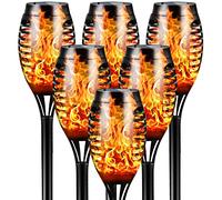 FLOWood Solar Lights Outdoor Garden, 6 Pack 53 CM Tall Solar Flickering Dancing Flame, IP65 Waterproof Torch Lights Landscape Lighting Auto On/Off for Garden Patio Yard Pathway Lawn