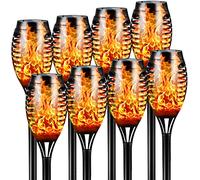 FLOWood Solar Lights Outdoor Garden, 8 Pack 53 CM Tall Solar Flickering Dancing Flame Lights, IP65 Waterproof Solar Torch Lights Landscape Lighting Auto On/Off for Garden Patio Yard Pathway Lawn