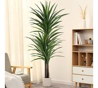 FLOWORLD Dracaena Silk Plant Corn Stalk 6ft Tall Faux Plants Indoor Large Fake Plant Potted Yucca Tree Tropical Floor Plants Artificial Silk Palm Trees for Home Office Store Decor Housewarming Gift