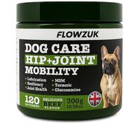 Flowzuk Dog Care Supplement - All-Natural Hip and Joint Supplements for Dogs - Dog Joint Itch Chews with Glucosamine, Turmeric, MSM - Beef Flavoured Hip & Joint Care