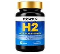 Flowzuk H2 Molecular Hydrogen Tablets - 60 Dissolvable Hydrogen Water Tablets - 8ppm Effervescent Formula - Portable Daily Hydration Supplement