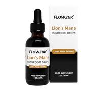 Flowzuk Lion's Mane Drops (24,000mg) - High Strength Mushroom Supplement with 4X Concentration - Vegan Lions Mane Tincture - Premium Quality Lion's Mane Extract - Made in UK - 60ml Bottle