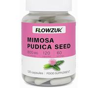 Flowzuk Mimosa Pudica Seed Capsules - Gut Health Supplements for Digestive & Intestinal Health - GMO-Free Gut Cleanse Formula - 120 Capsules for 2-Month Supply - Dietary Supplement