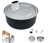 Flowzy Water Fountain - 8L Stainless Steel Pet Water Dispenser, Water Fountain for Dogs, Smart Motion Sensor, Ultra-Quiet Integrated Pump, Multi-Pet Water Bowl for Cats or Dogs (Black, As show)