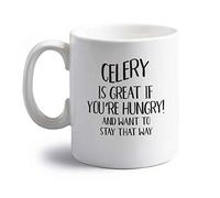 Flox Creative 10 oz Ceramic Mug Celery Great You're Hungry Right Handed