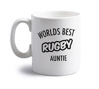 Flox Creative 10 oz Ceramic Mug Worlds best Rugby Auntie Right Handed