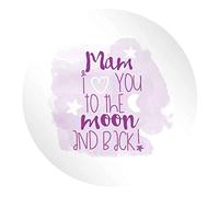 Flox Creative 15 51mm Matt Circle Stickers Mam Love You Moon Back