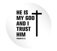 Flox Creative 15 51mm Matt Circle Stickers My God I Trust Him